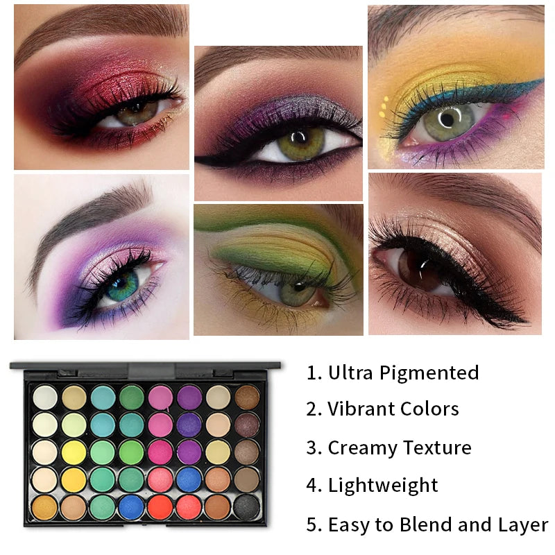 40 Colors Glitter Eyeshadow Palette Matte