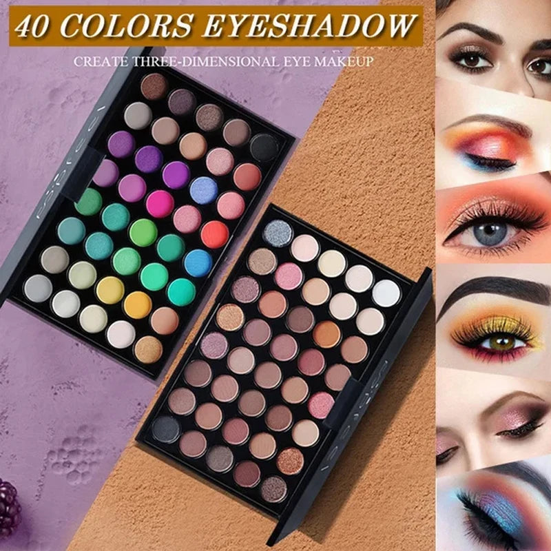 40 Colors Glitter Eyeshadow Palette Matte